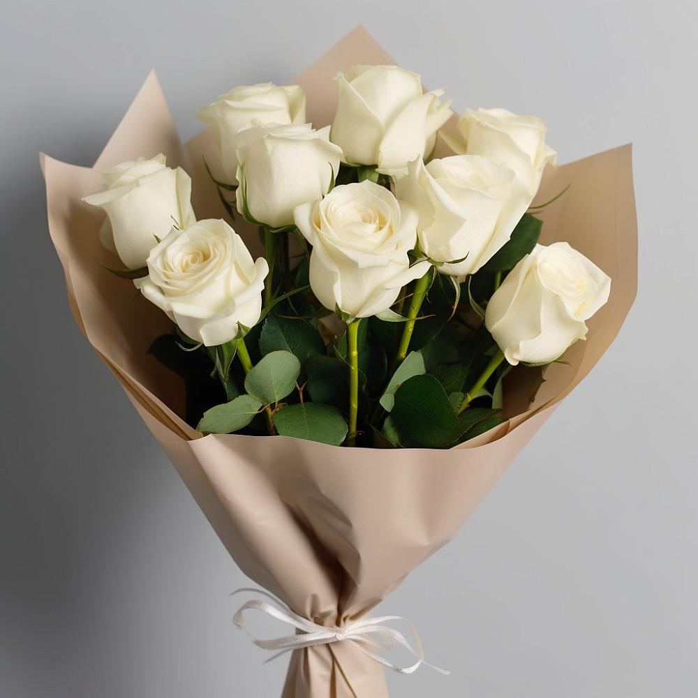 Букет 9 Белых роз Эдлесс Лав в Советской Гавани