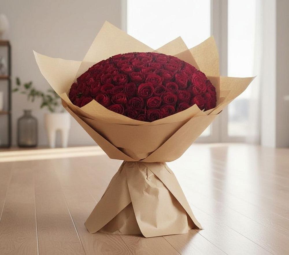 Букет 101 Красная роза в Советской Гавани